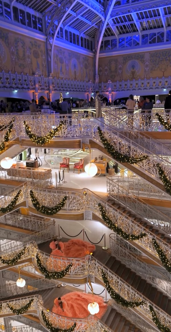 Indoor stories decorated for the season