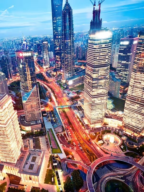 Skyline of buildings with hotels